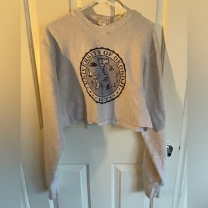 Champion Grey University Cropped Sweatshirt